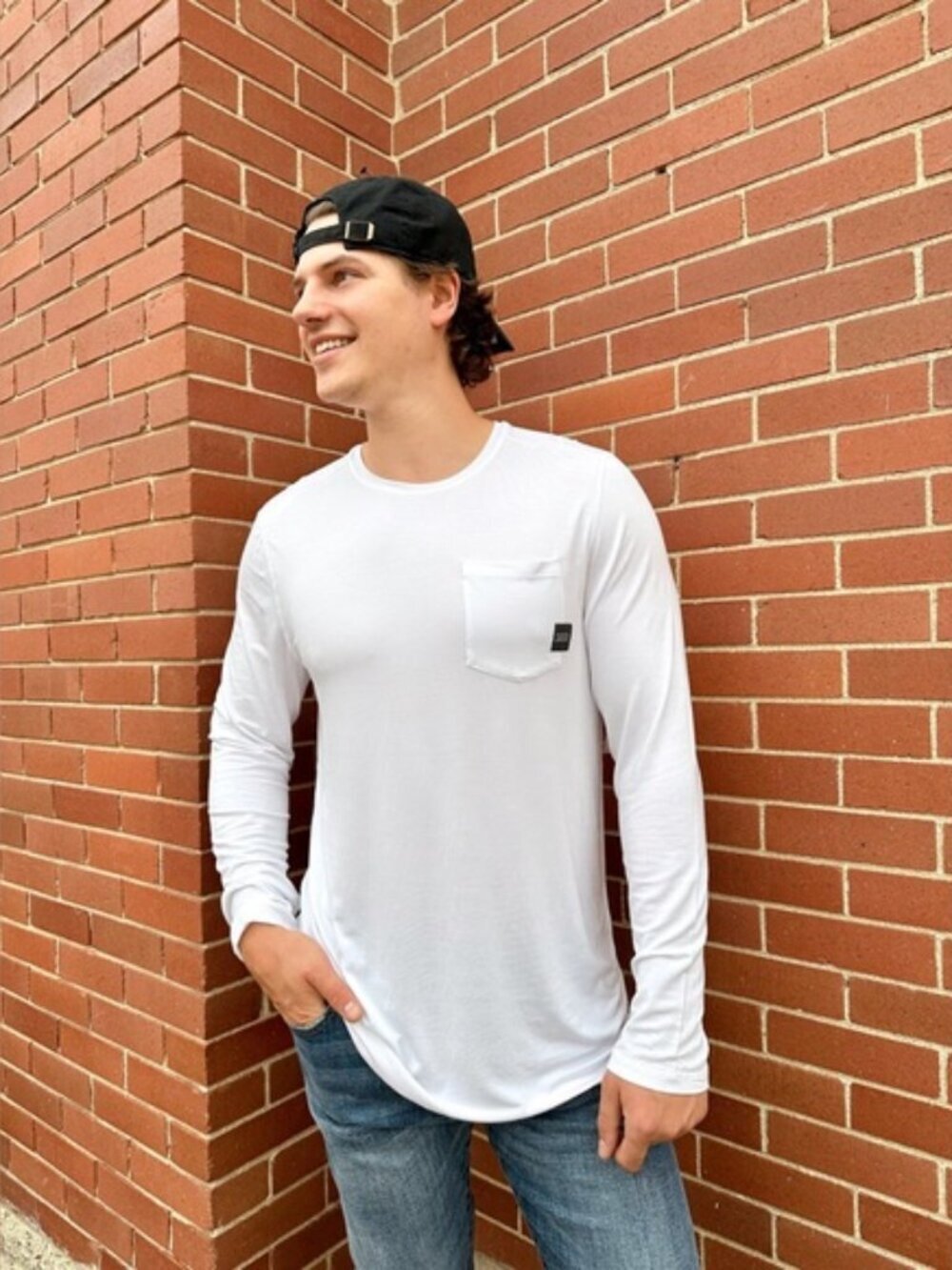 SAXX Men's Sleepwalker Long Sleeve Crew Shirt White Pocket Top XXL